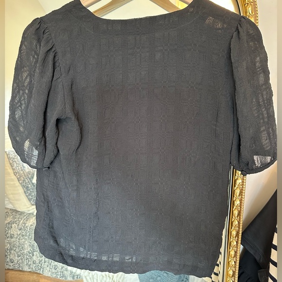 Madewell Black V-Neck/Button Top XS - Picture 4 of 6